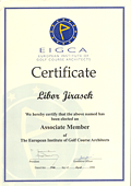 Certifikát Evropského institutu architektů golfových hřišť (EIGCA)